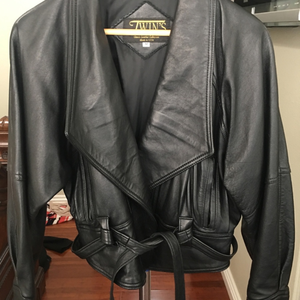 Like New Black Twins Leather Jacket